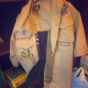 Boy Scouts Shirt, belt, bandana - youth Large